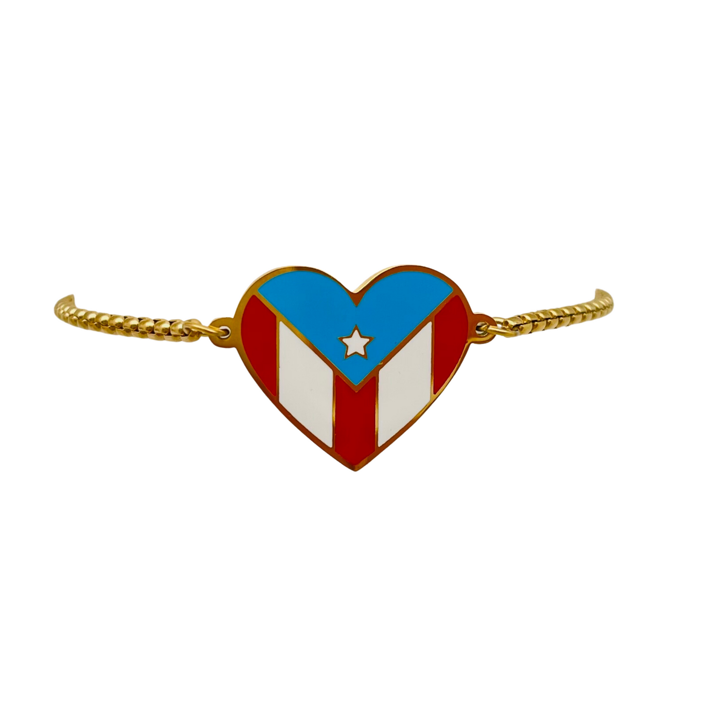 Multi Gold PR Flag Heart Bracelet