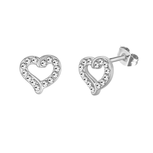 Open Heart CZ Earrings