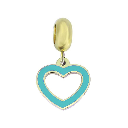 Open Turquoise Heart Dangle Necklace