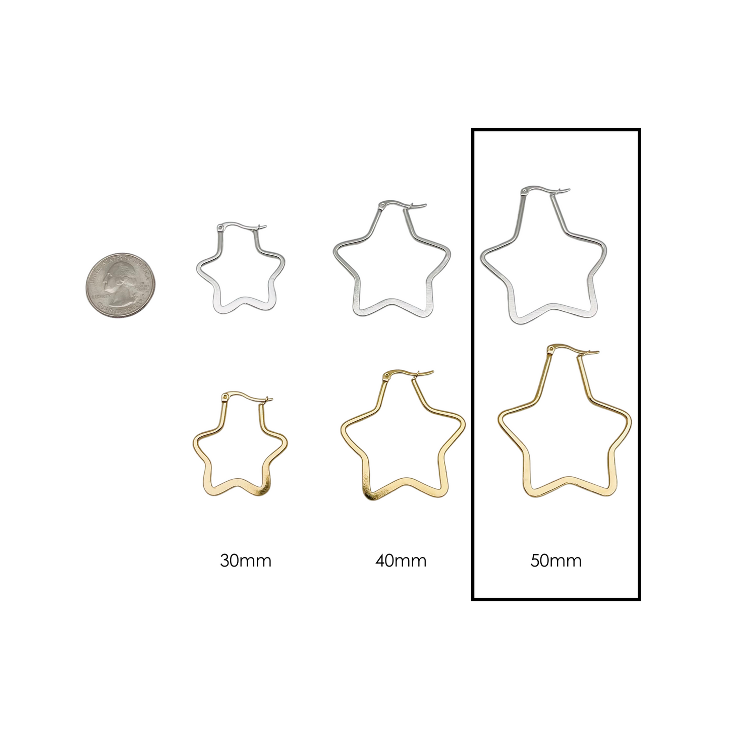 50.0mm Flat Star Hoops