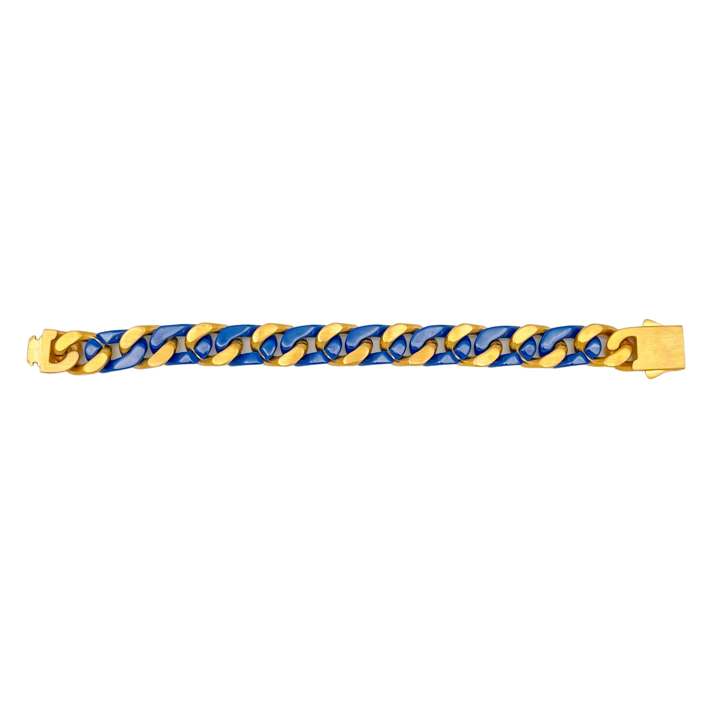 Blue Ceramic Cuban Bracelet